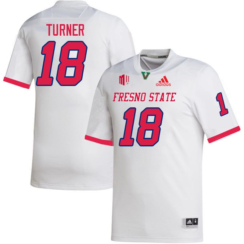 Fresno State Bulldogs #18 Brayden Turner College Football Jerseys Stitched-White
